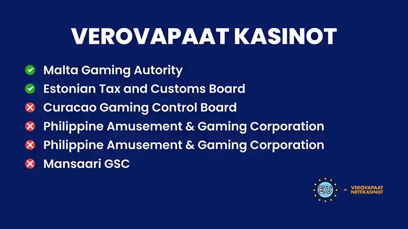 Selitys verovapaat kasinot ja lisenssit