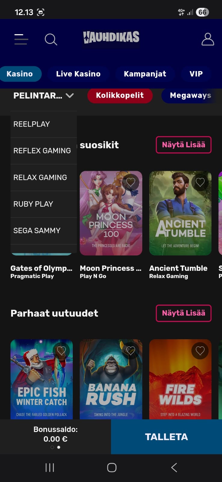 Vauhdikkaan pelitarjontaa