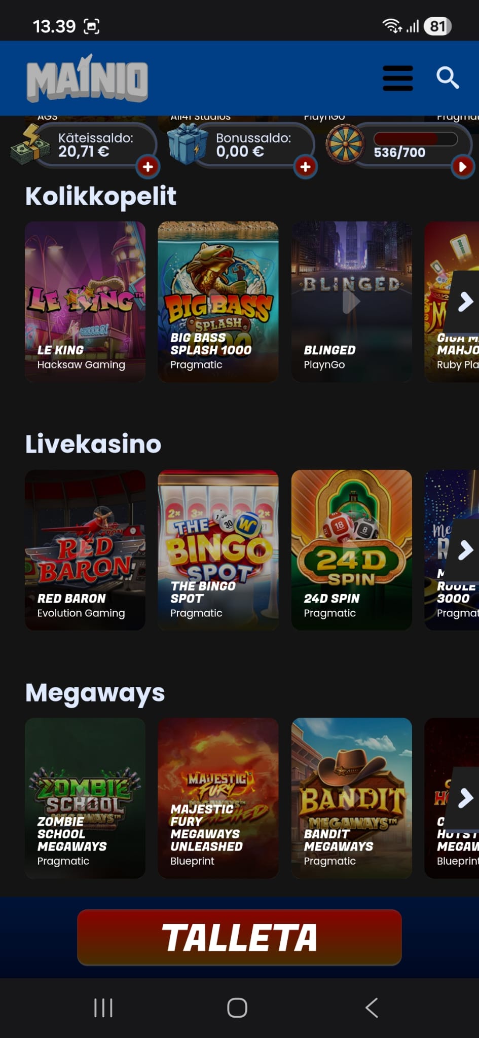 Valinnanvaraa riittää