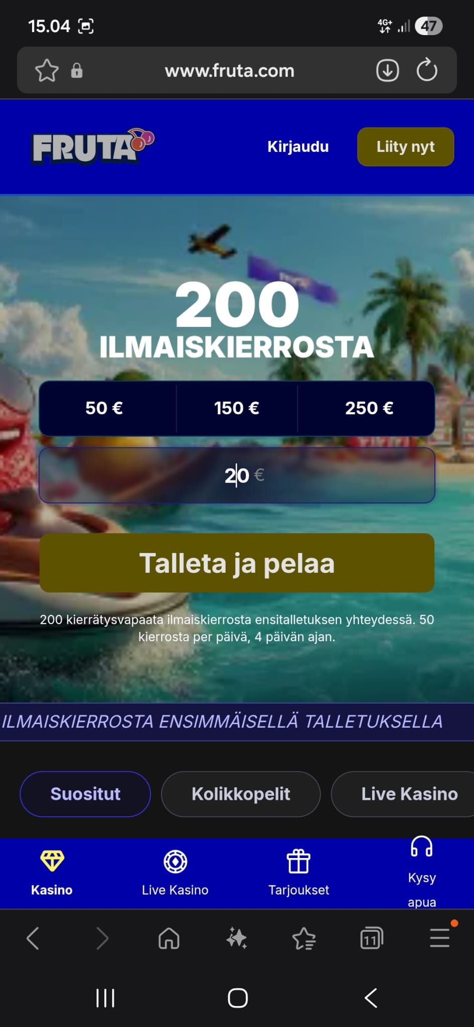 200 ilmaiskierrosta