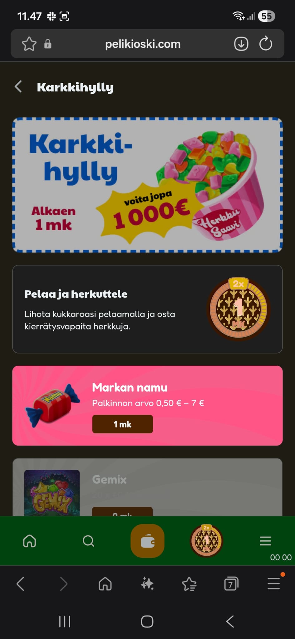 Karkkihyllystä löytyy lisäetuja