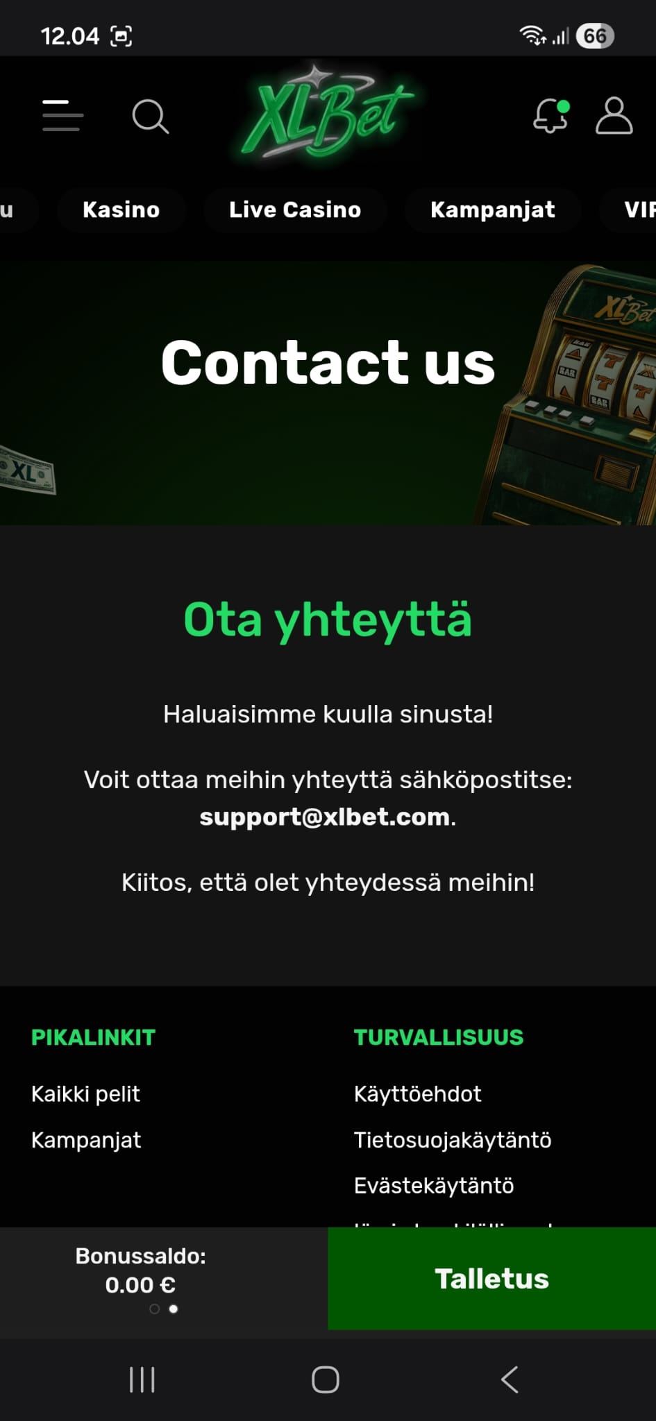 Linkki chattiin oli piilossa