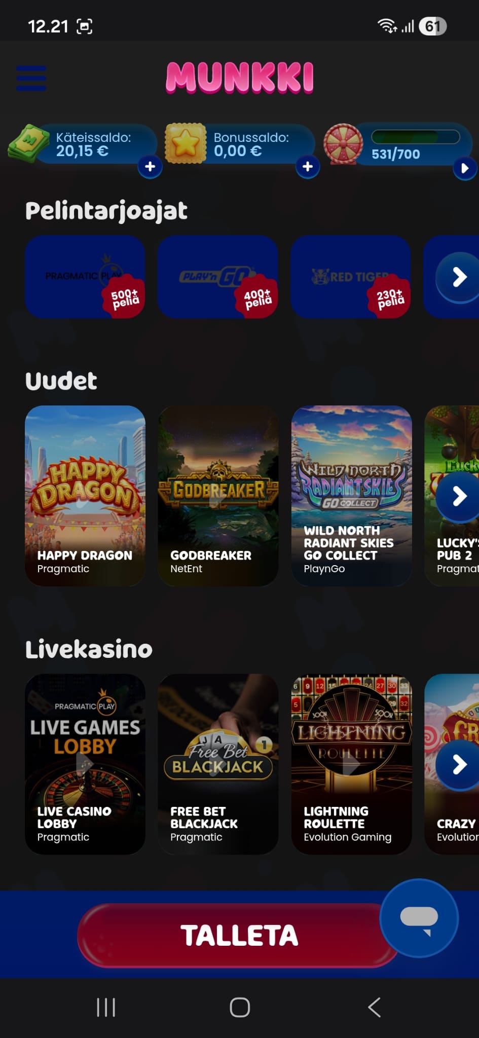 Munkilla on tuhansia pelejä