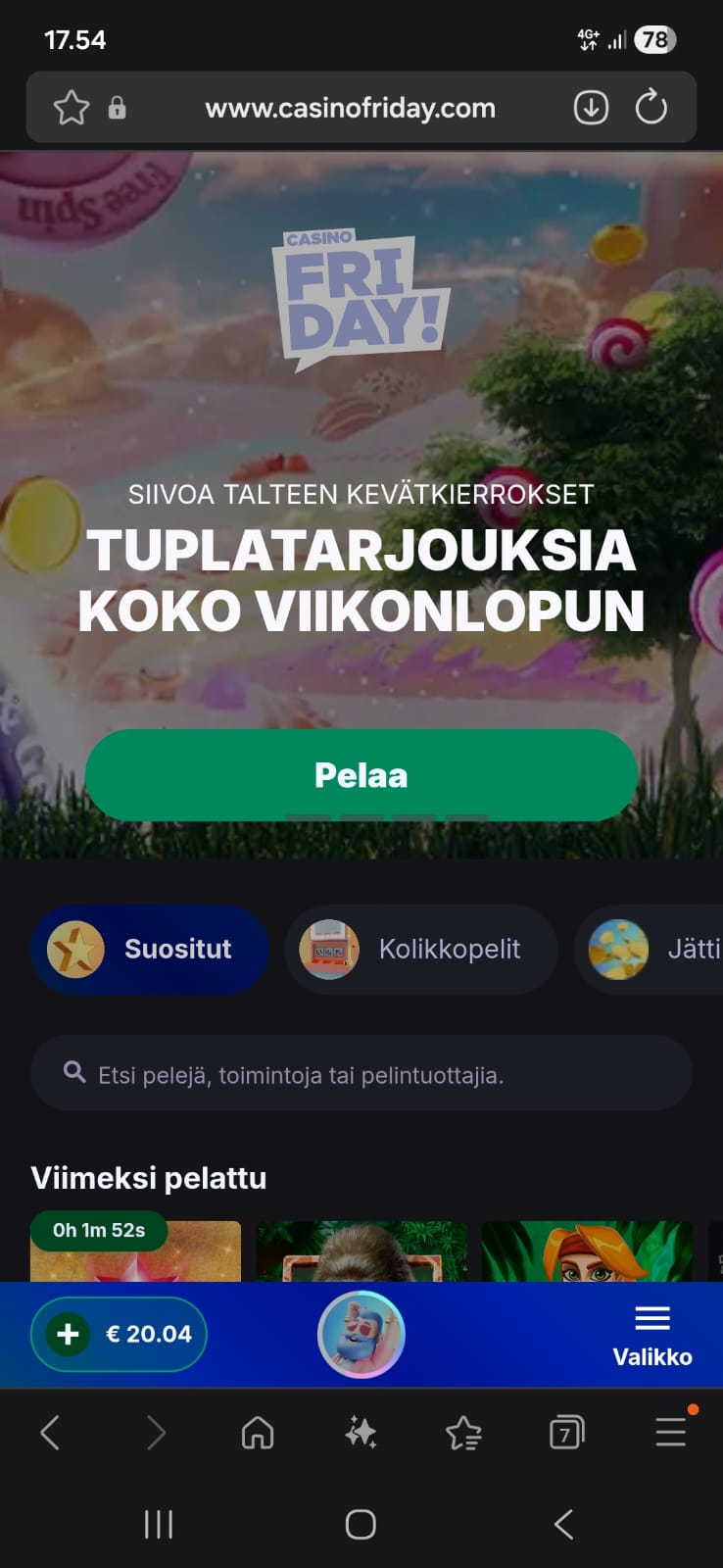 Tarjouksia on jaossa myös myöhemmin